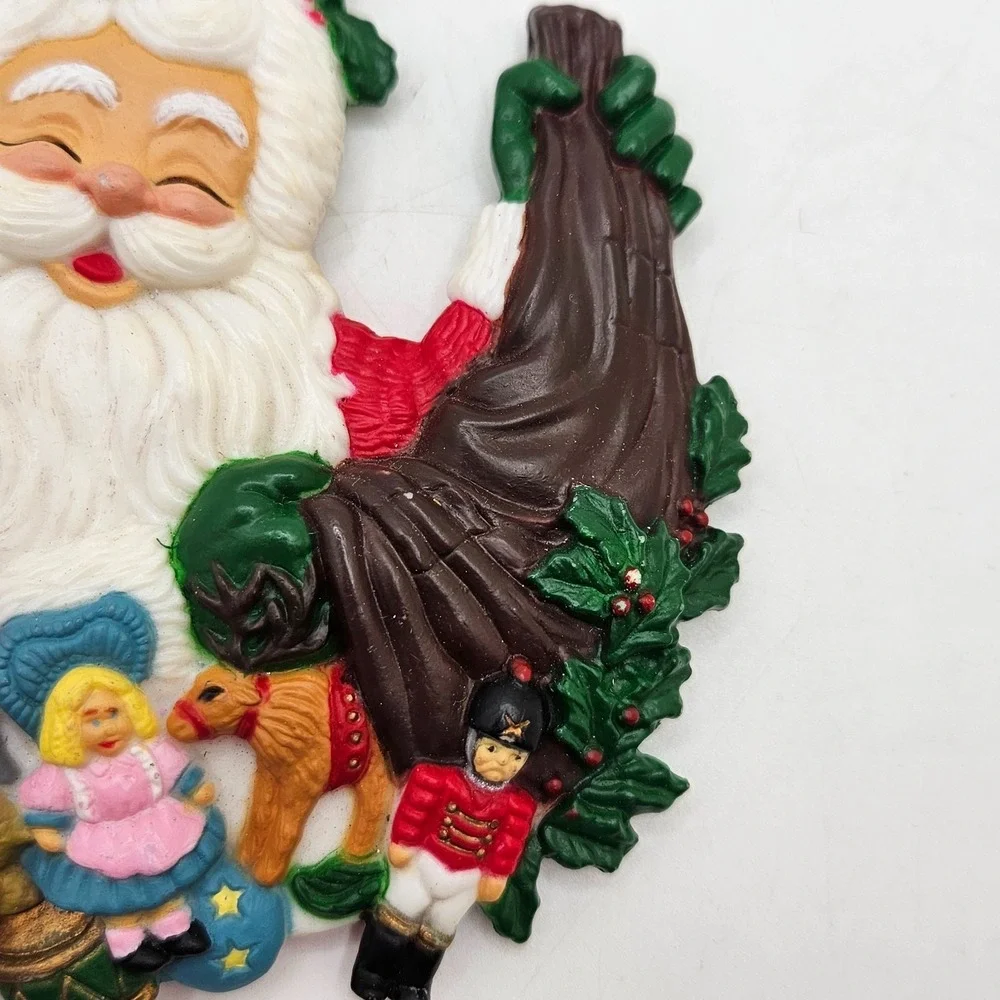 Vintage‎ Santa Claus Christmas Ornament Toy Bag Resin Plastic Holiday Tree Decor